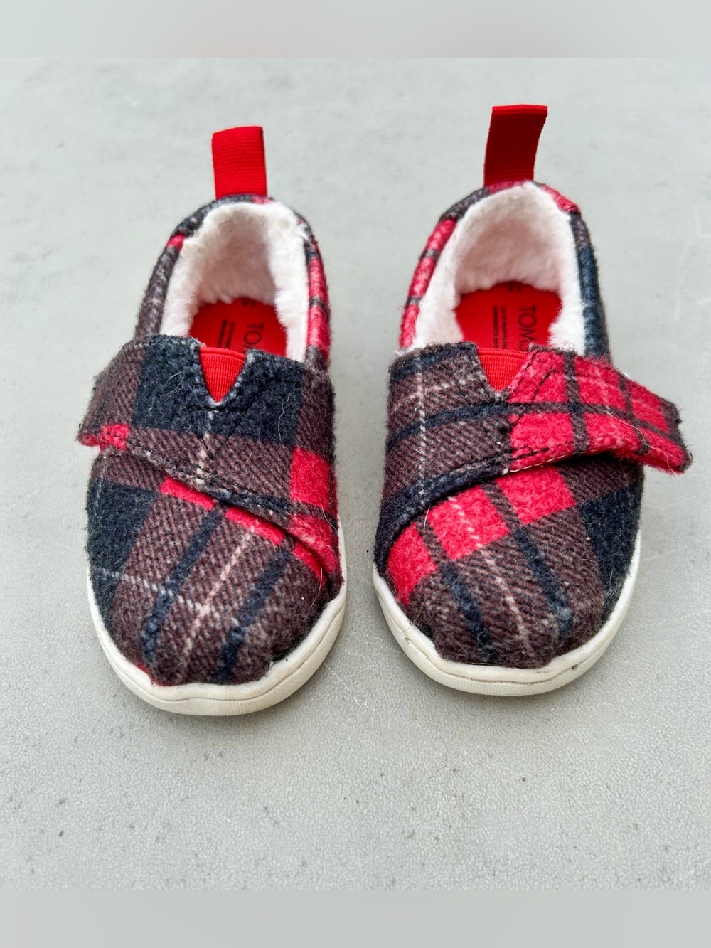 Tom’s Kids Alpargata Shoes Faux Fur Lined Loafers Sz. Toddler 6
